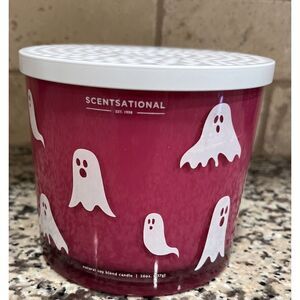 New Halloween Pink Ghost 3 Wick Large Viral Candle Falling‎ Leaves Scentsational